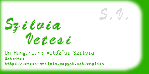 szilvia vetesi business card